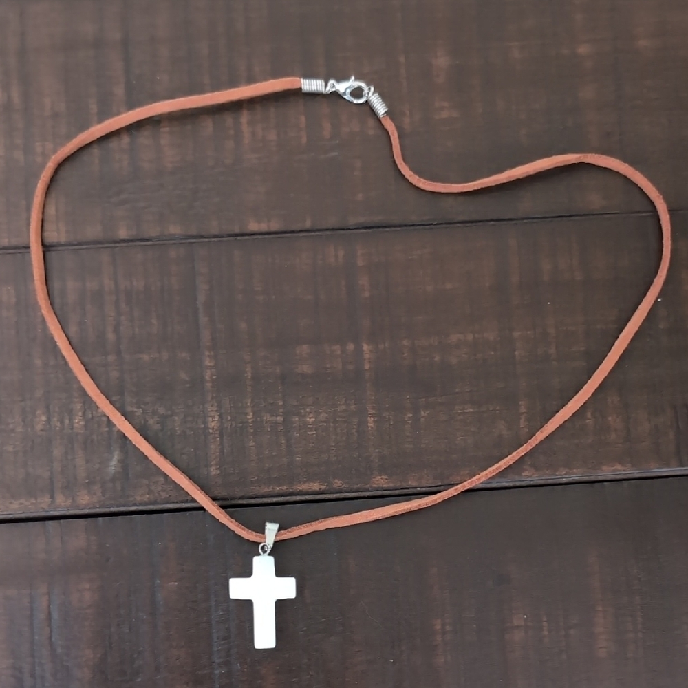 Milky Quartz Cross Necklace